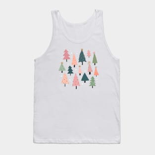 Christmas Trees  in Pink & Green Tank Top